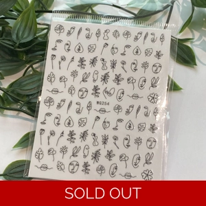 Black & White Abstract Nail Art Stickers